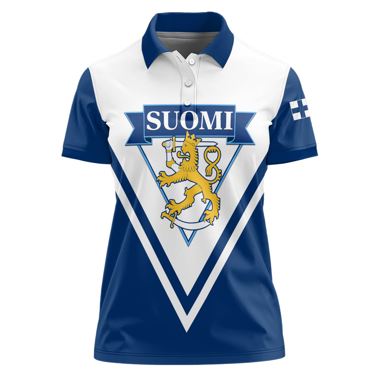 Finland Hockey 2024 Women Polo Shirt Come on Leijonat - Wonder Print Shop