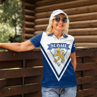 Finland Hockey 2024 Women Polo Shirt Come on Leijonat - Wonder Print Shop