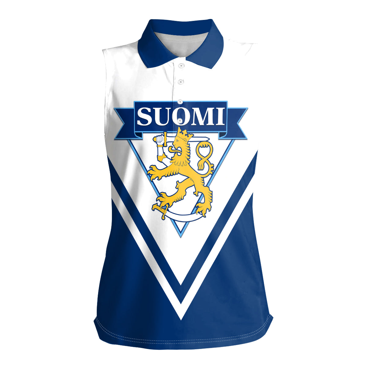 Finland Hockey 2024 Women Sleeveless Polo Shirt Come on Leijonat - Wonder Print Shop