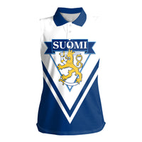 Finland Hockey 2024 Women Sleeveless Polo Shirt Come on Leijonat - Wonder Print Shop