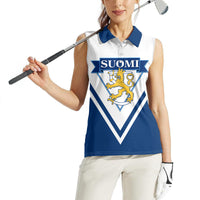 Finland Hockey 2024 Women Sleeveless Polo Shirt Come on Leijonat - Wonder Print Shop