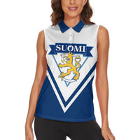 Finland Hockey 2024 Women Sleeveless Polo Shirt Come on Leijonat - Wonder Print Shop