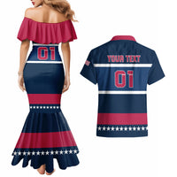 USA Hockey 2024 Couples Matching Mermaid Dress and Hawaiian Shirt Go Team USA - Wonder Print Shop