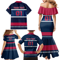 USA Hockey 2024 Family Matching Mermaid Dress and Hawaiian Shirt Go Team USA - Wonder Print Shop