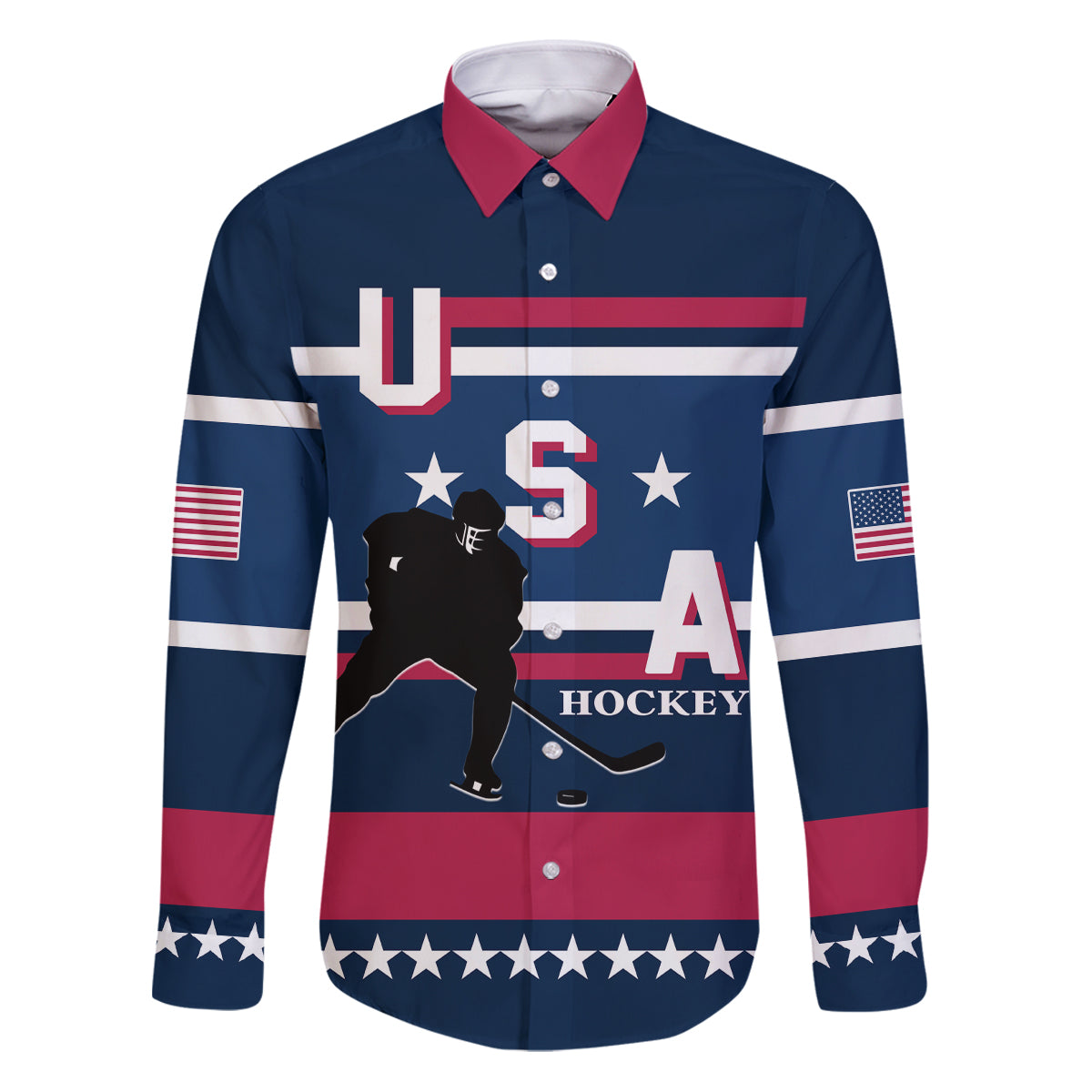USA Hockey 2024 Family Matching Puletasi and Hawaiian Shirt Go Team USA - Wonder Print Shop