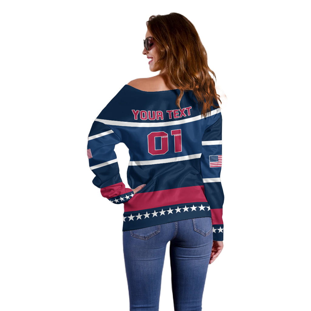 USA Hockey 2024 Off Shoulder Sweater Go Team USA - Wonder Print Shop