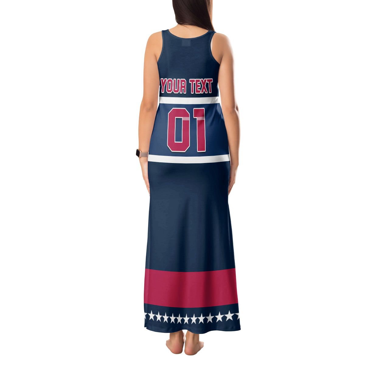 USA Hockey 2024 Tank Maxi Dress Go Team USA - Wonder Print Shop