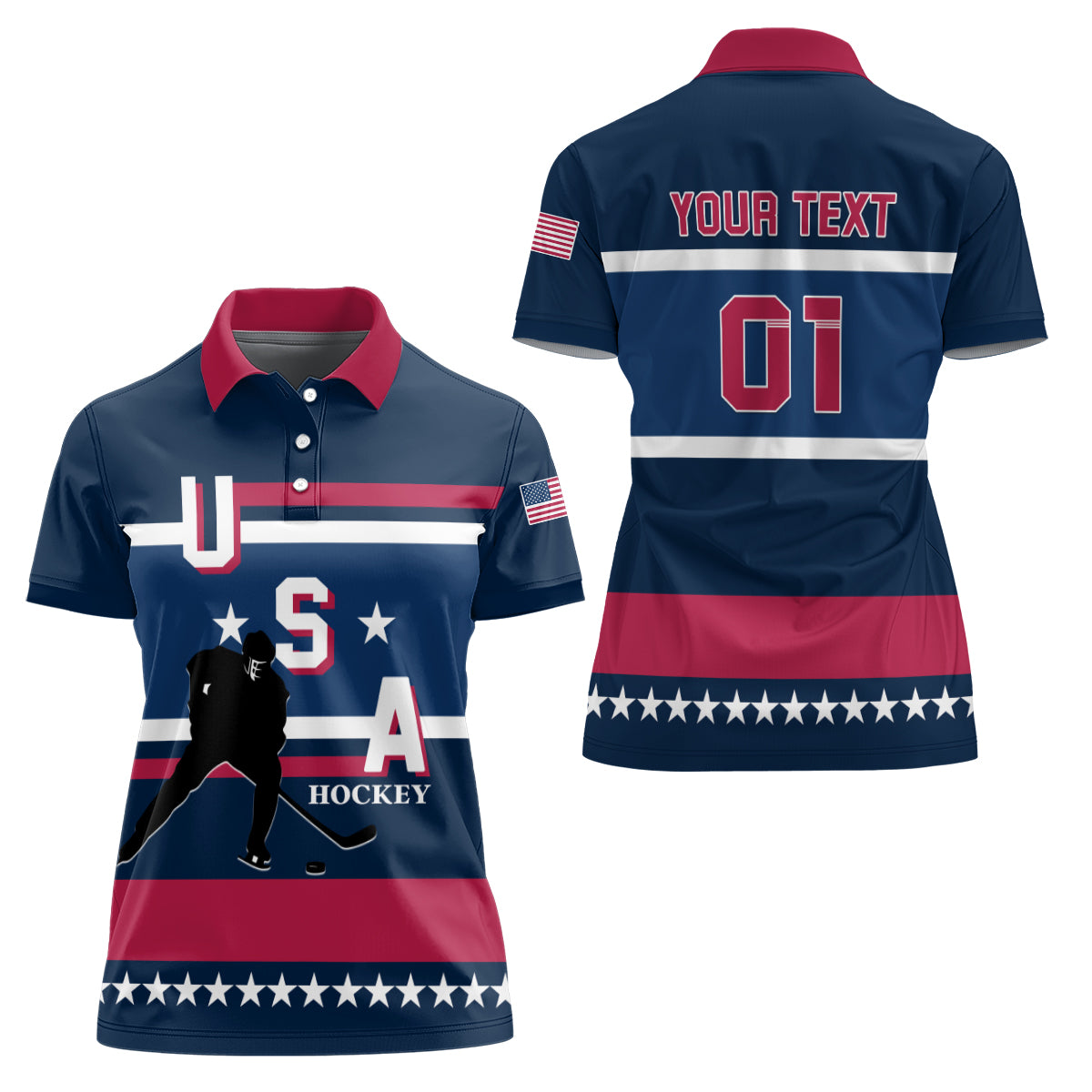 USA Hockey 2024 Women Polo Shirt Go Team USA - Wonder Print Shop