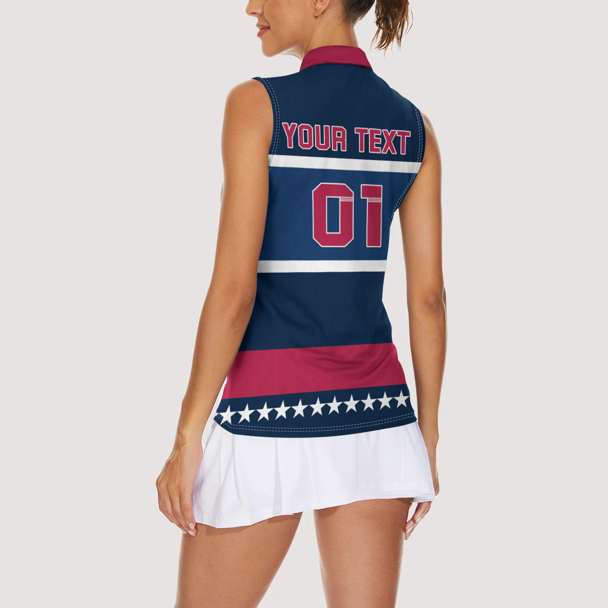 USA Hockey 2024 Women Sleeveless Polo Shirt Go Team USA - Wonder Print Shop