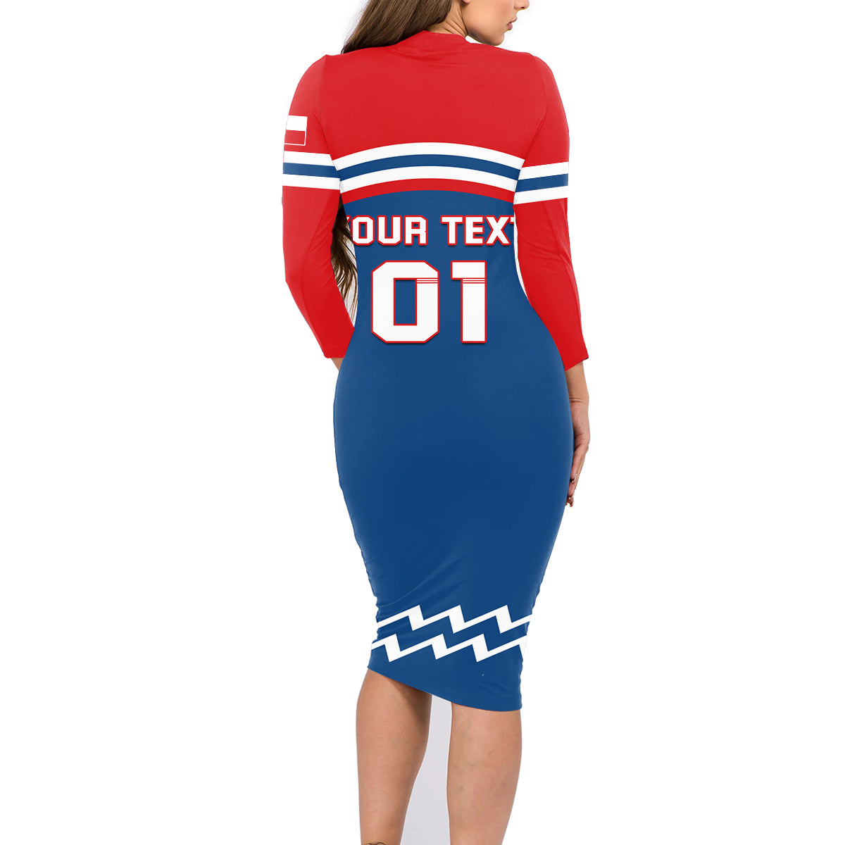 Czech Hockey 2024 Family Matching Long Sleeve Bodycon Dress and Hawaiian Shirt Come on Czechia - Wonder Print Shop