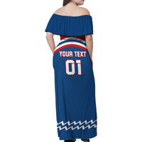 Czech Hockey 2024 Family Matching Off Shoulder Maxi Dress and Hawaiian Shirt Come on Czechia - Wonder Print Shop