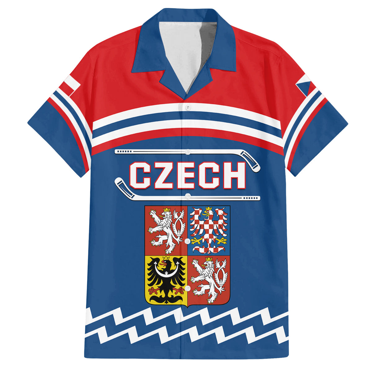 Czech Hockey 2024 Family Matching Off Shoulder Short Dress and Hawaiian Shirt Come on Czechia - Wonder Print Shop