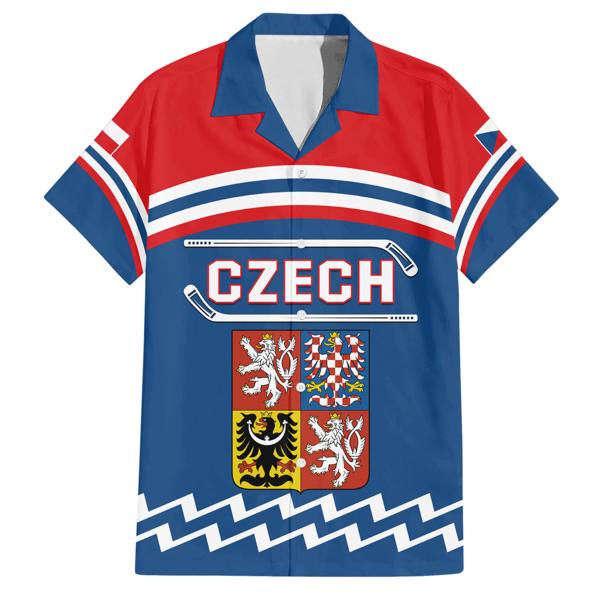Czech Hockey 2024 Family Matching Short Sleeve Bodycon Dress and Hawaiian Shirt Come on Czechia - Wonder Print Shop