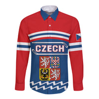 Czech Hockey 2024 Long Sleeve Button Shirt Come on Czechia - Wonder Print Shop