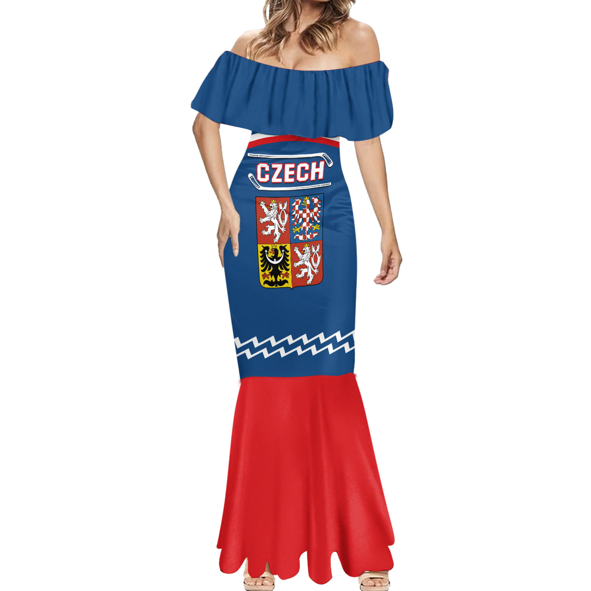 Czech Hockey 2024 Mermaid Dress Come on Czechia - Wonder Print Shop