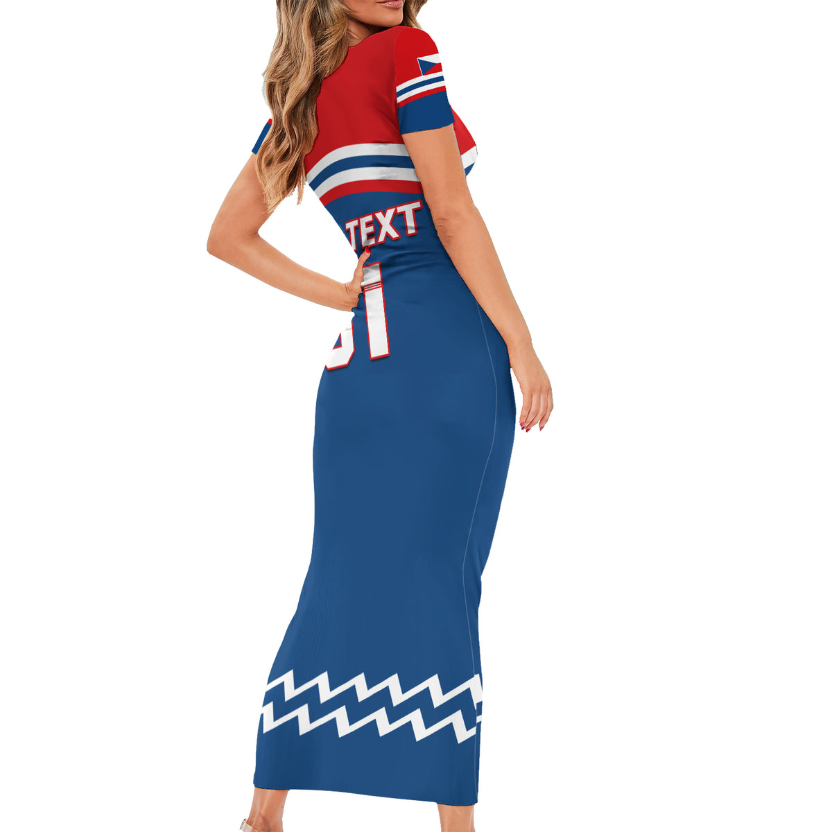 Czech Hockey 2024 Short Sleeve Bodycon Dress Come on Czechia - Wonder Print Shop