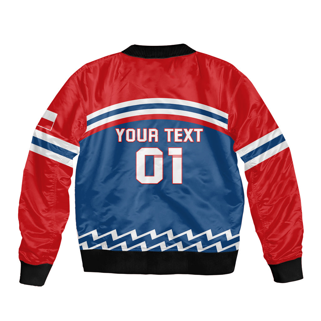 Czech Hockey 2024 Sleeve Zip Bomber Jacket Come on Czechia - Wonder Print Shop