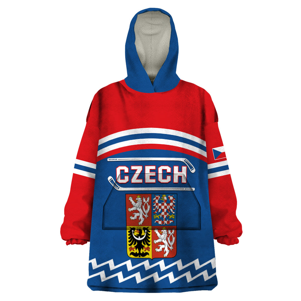 Czech Hockey 2024 Wearable Blanket Hoodie Come on Czechia - Wonder Print Shop