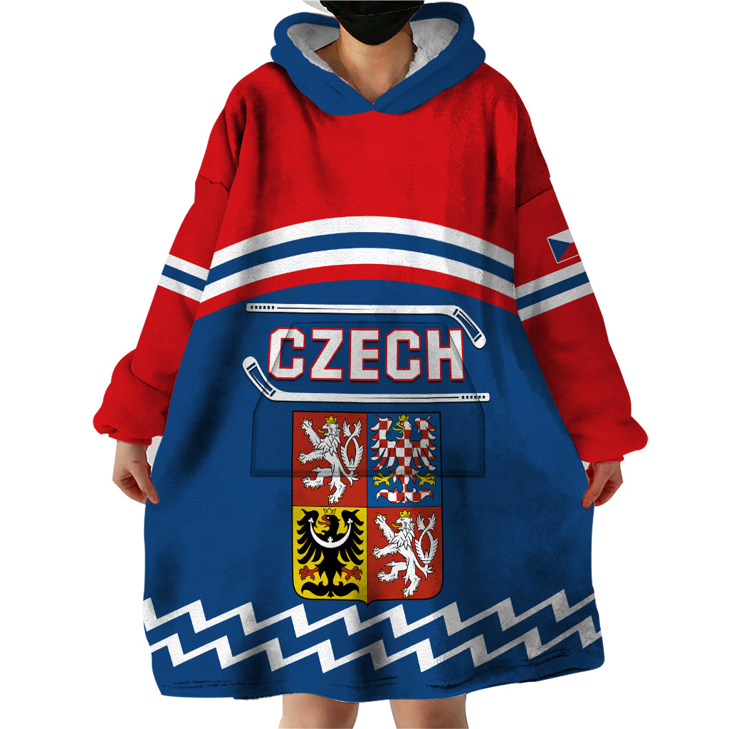 Czech Hockey 2024 Wearable Blanket Hoodie Come on Czechia - Wonder Print Shop