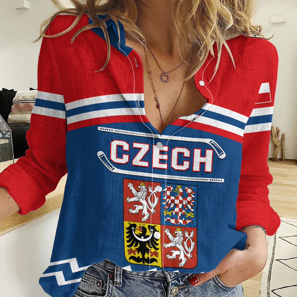 Czech Hockey 2024 Women Casual Shirt Come on Czechia - Wonder Print Shop