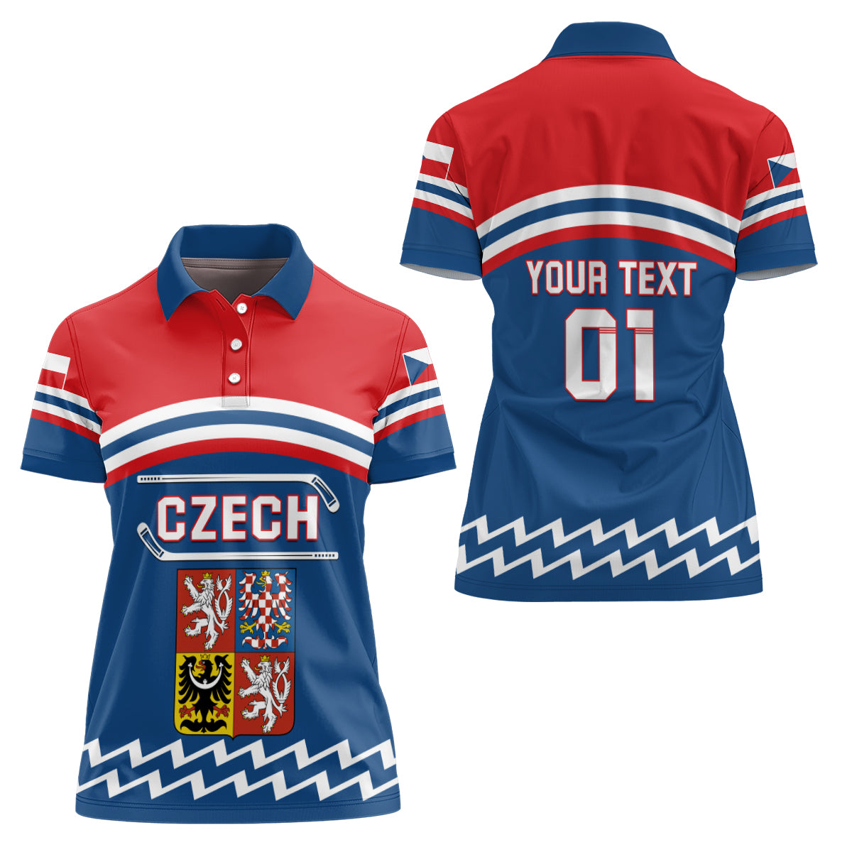 Czech Hockey 2024 Women Polo Shirt Come on Czechia - Wonder Print Shop