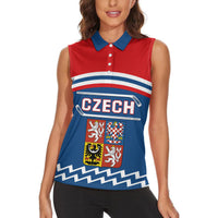 Czech Hockey 2024 Women Sleeveless Polo Shirt Come on Czechia - Wonder Print Shop