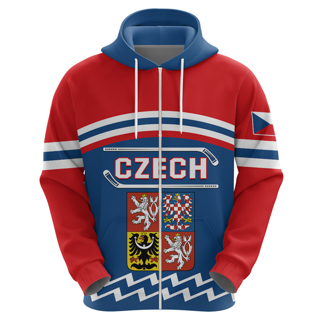 Czech Hockey 2024 Zip Hoodie Come on Czechia - Wonder Print Shop