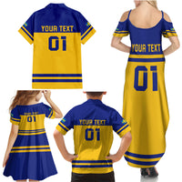 Sweden Hockey 2024 Family Matching Summer Maxi Dress and Hawaiian Shirt Tre Kronor Come on - Wonder Print Shop