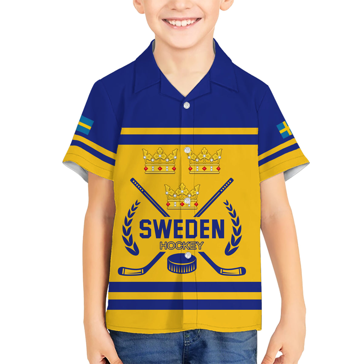 Sweden Hockey 2024 Hawaiian Shirt Tre Kronor Come on - Wonder Print Shop