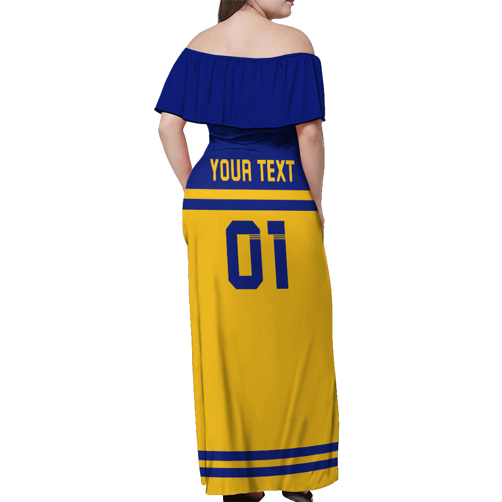 Sweden Hockey 2024 Off Shoulder Maxi Dress Tre Kronor Come on - Wonder Print Shop