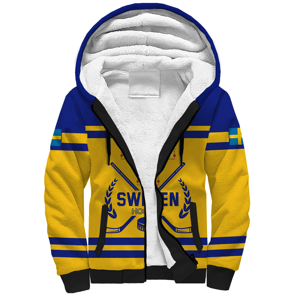 Sweden Hockey 2024 Sherpa Hoodie Tre Kronor Come on - Wonder Print Shop