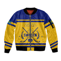 Sweden Hockey 2024 Sleeve Zip Bomber Jacket Tre Kronor Come on - Wonder Print Shop