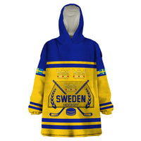 Sweden Hockey 2024 Wearable Blanket Hoodie Tre Kronor Come on - Wonder Print Shop