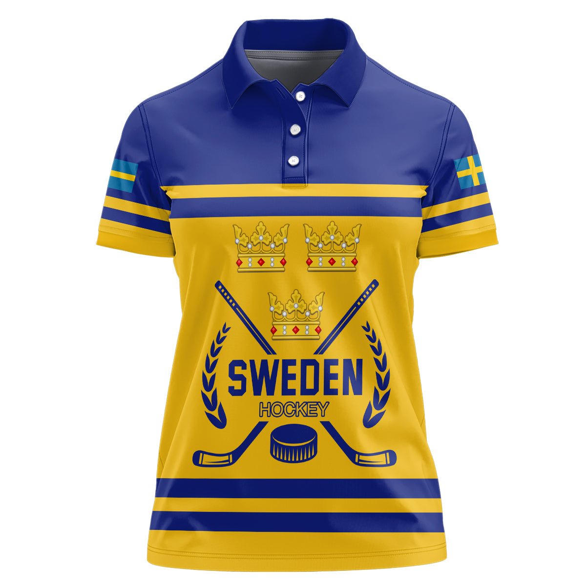 Sweden Hockey 2024 Women Polo Shirt Tre Kronor Come on - Wonder Print Shop