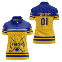 Sweden Hockey 2024 Women Polo Shirt Tre Kronor Come on - Wonder Print Shop
