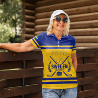 Sweden Hockey 2024 Women Polo Shirt Tre Kronor Come on - Wonder Print Shop