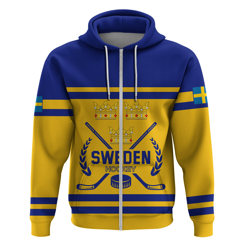 Sweden Hockey 2024 Zip Hoodie Tre Kronor Come on - Wonder Print Shop