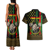Juneteenth Celebration 2024 Couples Matching Tank Maxi Dress and Hawaiian Shirt Black History June 19 - Wonder Print Shop