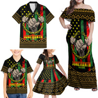 Juneteenth Celebration 2024 Family Matching Off Shoulder Maxi Dress and Hawaiian Shirt Black History June 19 - Wonder Print Shop