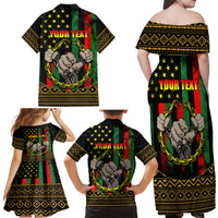 Juneteenth Celebration 2024 Family Matching Off Shoulder Maxi Dress and Hawaiian Shirt Black History June 19 - Wonder Print Shop