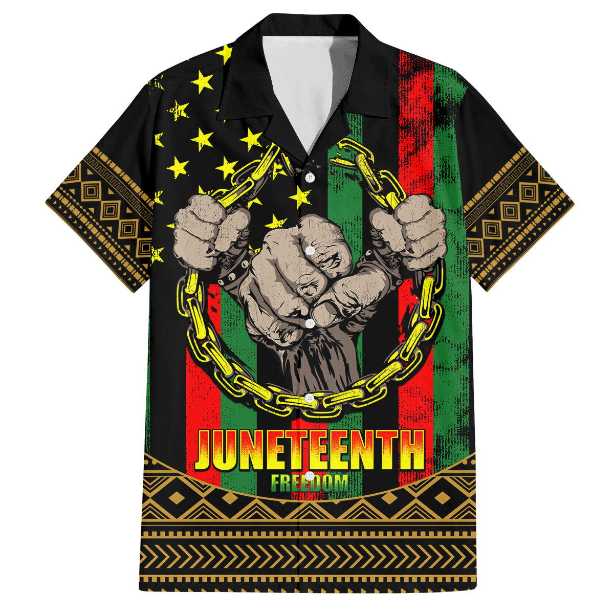 Juneteenth Celebration 2024 Family Matching Off Shoulder Maxi Dress and Hawaiian Shirt Black History June 19 - Wonder Print Shop