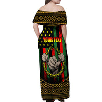 Juneteenth Celebration 2024 Family Matching Off Shoulder Maxi Dress and Hawaiian Shirt Black History June 19 - Wonder Print Shop