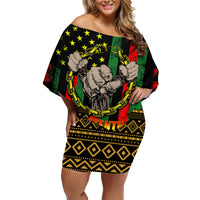 Juneteenth Celebration 2024 Family Matching Off Shoulder Short Dress and Hawaiian Shirt Black History June 19 - Wonder Print Shop
