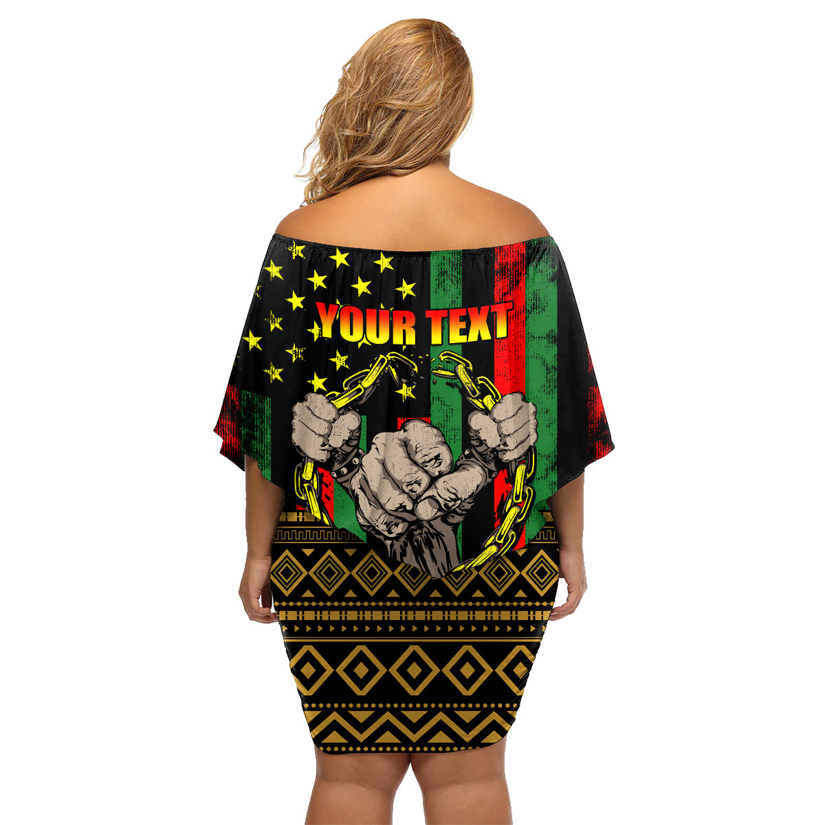 Juneteenth Celebration 2024 Family Matching Off Shoulder Short Dress and Hawaiian Shirt Black History June 19 - Wonder Print Shop