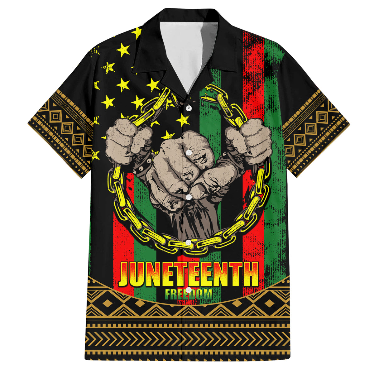 Juneteenth Celebration 2024 Family Matching Short Sleeve Bodycon Dress and Hawaiian Shirt Black History June 19 - Wonder Print Shop