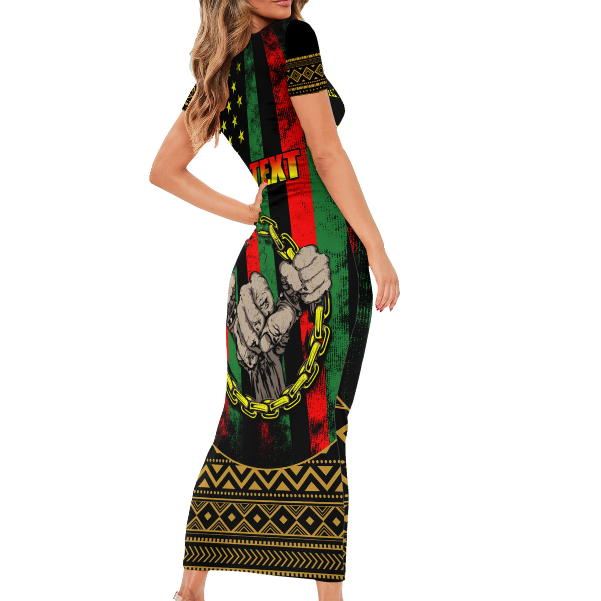 Juneteenth Celebration 2024 Family Matching Short Sleeve Bodycon Dress and Hawaiian Shirt Black History June 19 - Wonder Print Shop