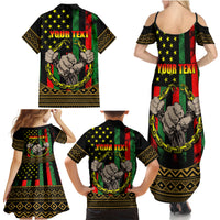 Juneteenth Celebration 2024 Family Matching Summer Maxi Dress and Hawaiian Shirt Black History June 19 - Wonder Print Shop