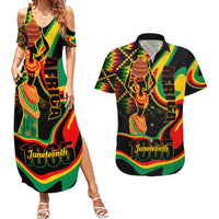 Juneteenth 2024 Couples Matching Summer Maxi Dress and Hawaiian Shirt 1865 Freedom Day Anniversary - Wonder Print Shop
