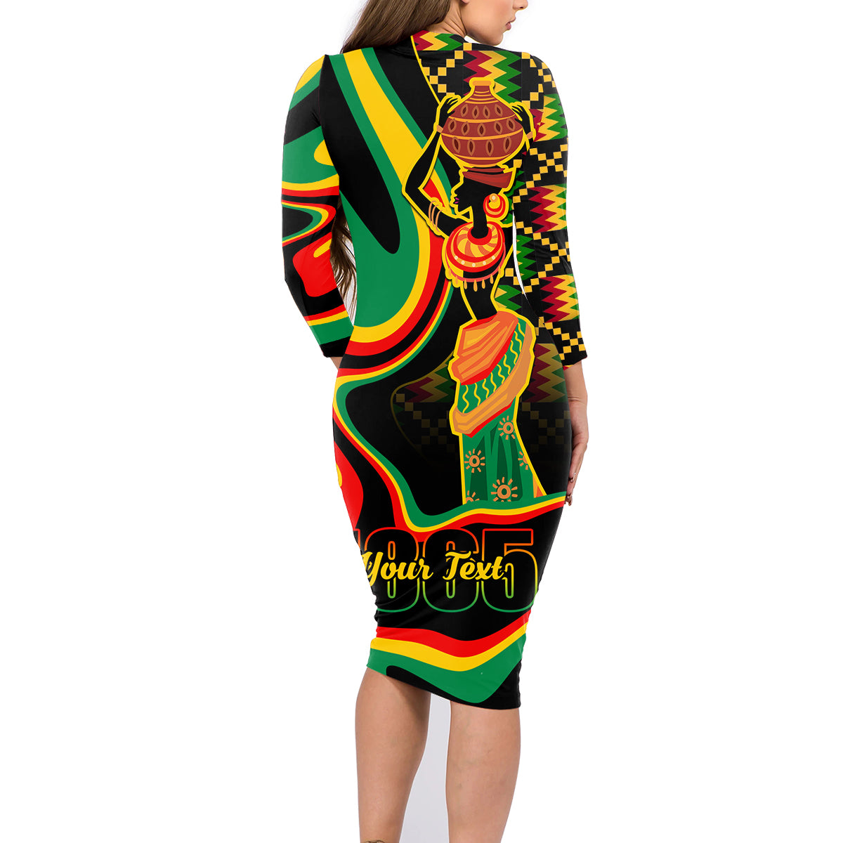 Juneteenth 2024 Family Matching Long Sleeve Bodycon Dress and Hawaiian Shirt 1865 Freedom Day Anniversary - Wonder Print Shop