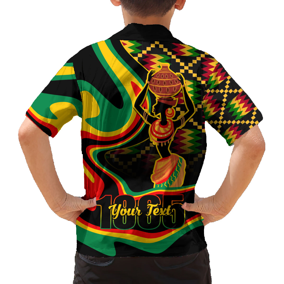 Juneteenth 2024 Family Matching Off Shoulder Short Dress and Hawaiian Shirt 1865 Freedom Day Anniversary - Wonder Print Shop
